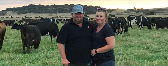 The 2019 Tasmanian share farmers of the year are Damien and Brooke Cocker.