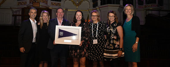 Dairy companies Parmalat, Lion Dairy & Drinks, Fonterra and Saputo Dairy Australia – collectively received the 2019 Foodbank Award.