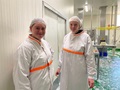 Almira Dall and Amali Belcher tour the Brownes factory in Brunswick as part of the trainee overnight workshop held in July